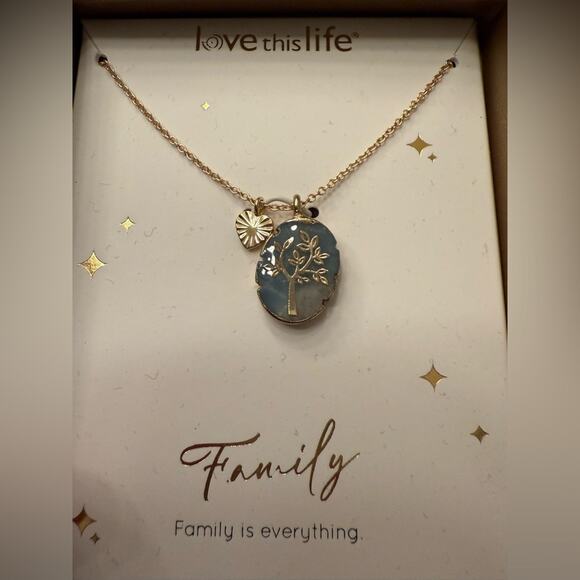NIB Love This Life® Family Tree Amazonite & Heart Charm Necklace - Picture 10 of 10